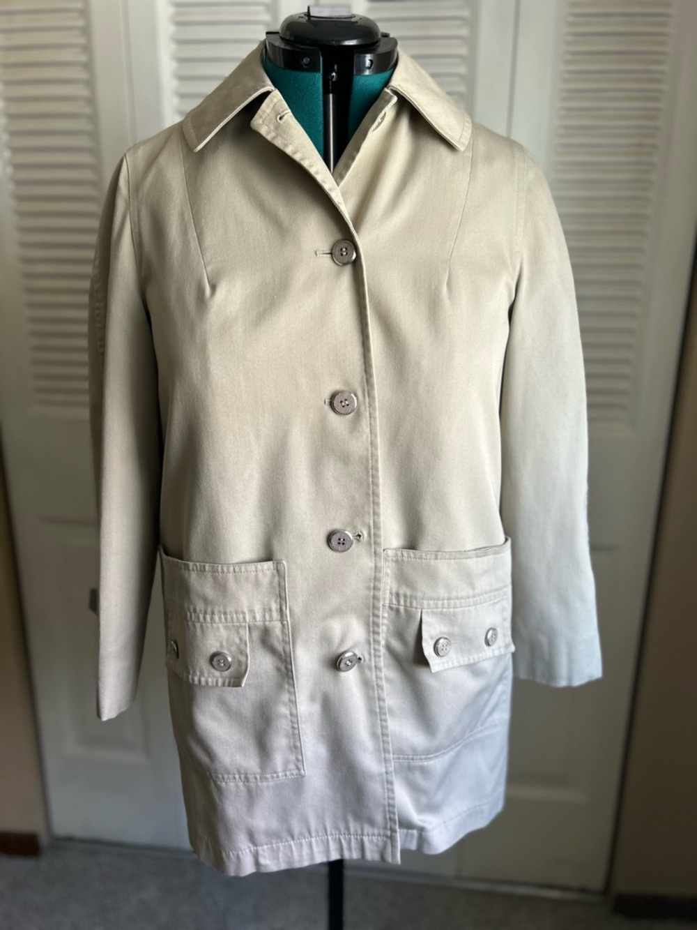 Misty Harbor Beige Raincoat Size 14 Classic Lightweight Trench Jacket